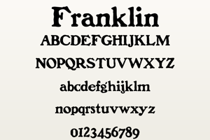 Related font Benjamin Franklin
