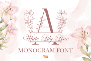White Lily Line Monogram