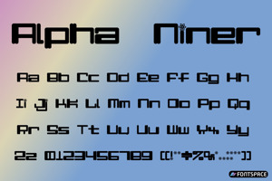 Related font Alpha  Niner