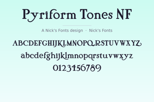 Related font Pyriform Tones NF