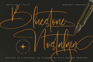 Related font Bluestone Nostalgia VERSIO