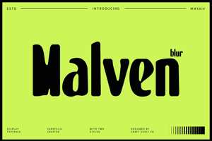 Related font Malven Blur
