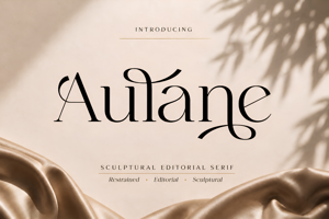 Related font Aulane - sculptural editorial serif font