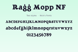 Related font Ragg Mopp NF