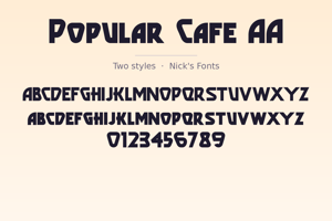 Related font Popular Cafe AA