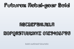 Related font Futurex Metal-gear Bold