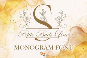 Petite Buds Line Monogram