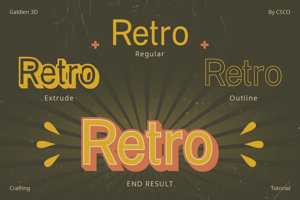 Related font Galdien 3D
