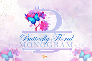 Butterfly Floral Monogram
