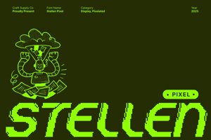 Related font Stellen Pixel
