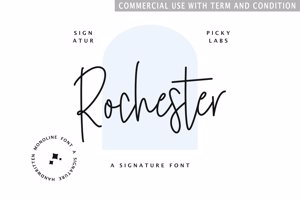 Rochester Signature Commercial Use Font