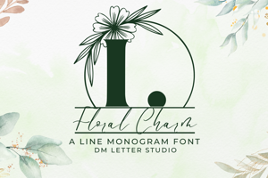Floral Charm Line Monogram