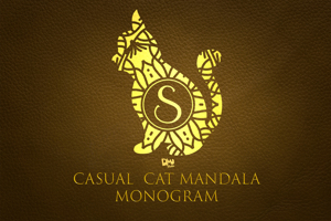 Casual Cat Mandala Monogram