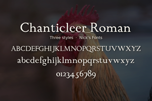 Related font Chanticleer Roman