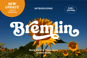 Related font Bremlin Italic