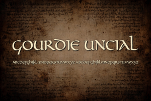 Related font Gourdie Uncial
