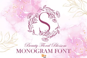 Beauty Floral Blossom Monogram