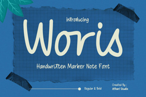 Related font Woris Handwritten Marker Note Font
