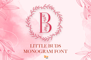 Little Buds Monogram Wreath