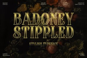 Related font Badoney Stippled