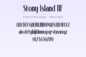 Related font Stony Island NF