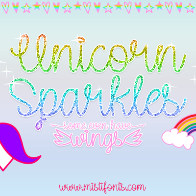 Glitter fonts collection