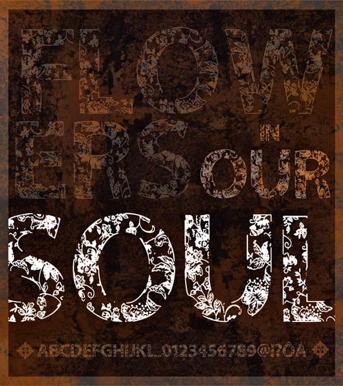 VTKS FLOWERS IN OUR SOUL Font poster