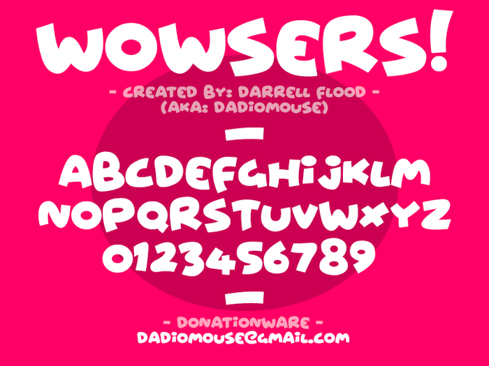 Wowsers Font poster