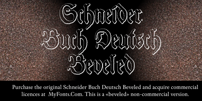 Schneider Buch Deutsch Beveled Font poster