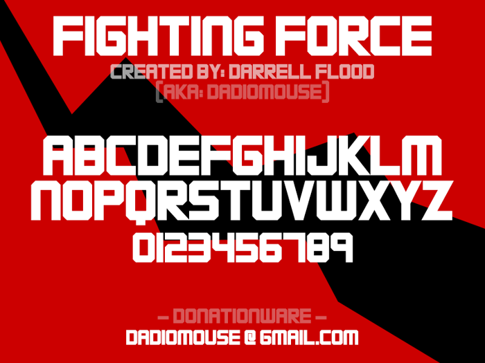 FIGHTING FORCE Font poster
