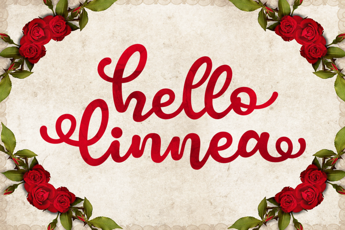 Hello Linnea Font poster