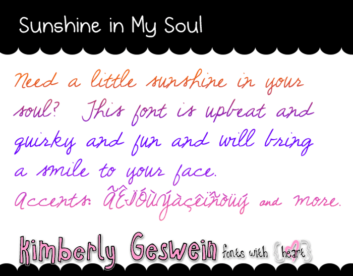 Sunshine In My Soul Font poster