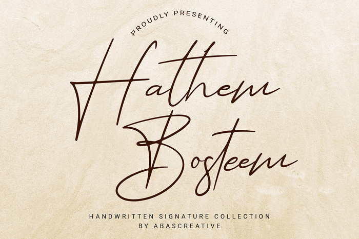 Hathem Bosteem Font poster