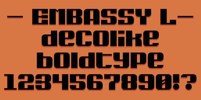 Embassy L Font poster