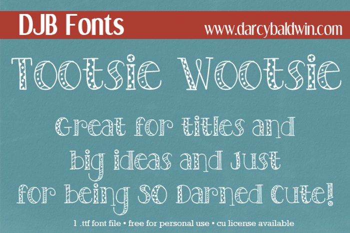 DJB TOOTSIEWOOTSIE Font poster