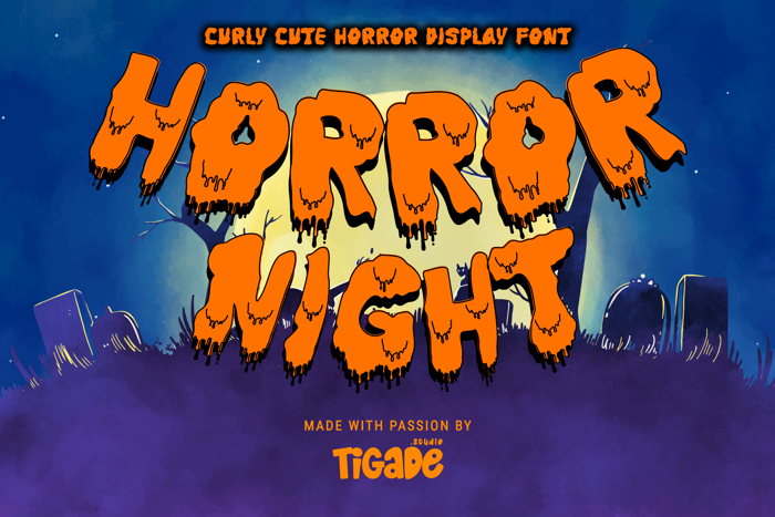 Horror Night Drip Font poster