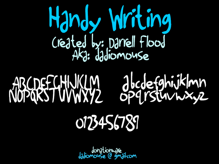 Handy Writing Font poster