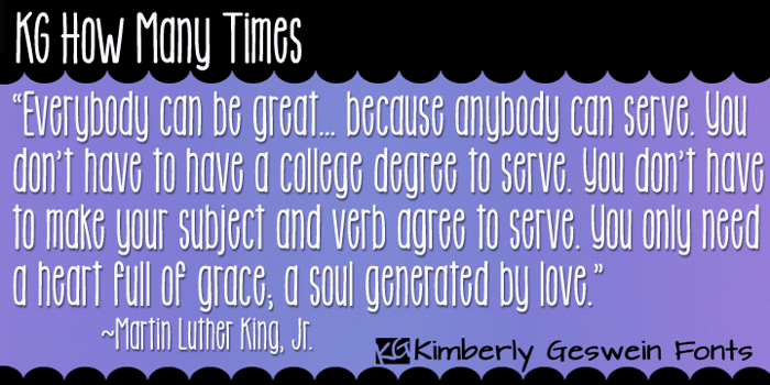 KG How Many Times Font poster