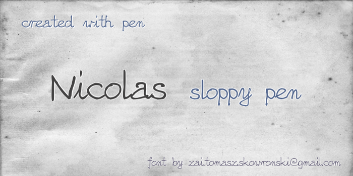 Nicolas Sloppy Pen Font poster