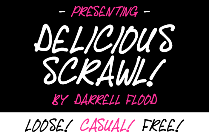 Delicious Scrawl Font poster
