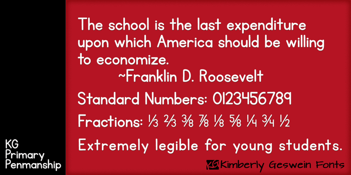 KG Primary Penmanship Font poster