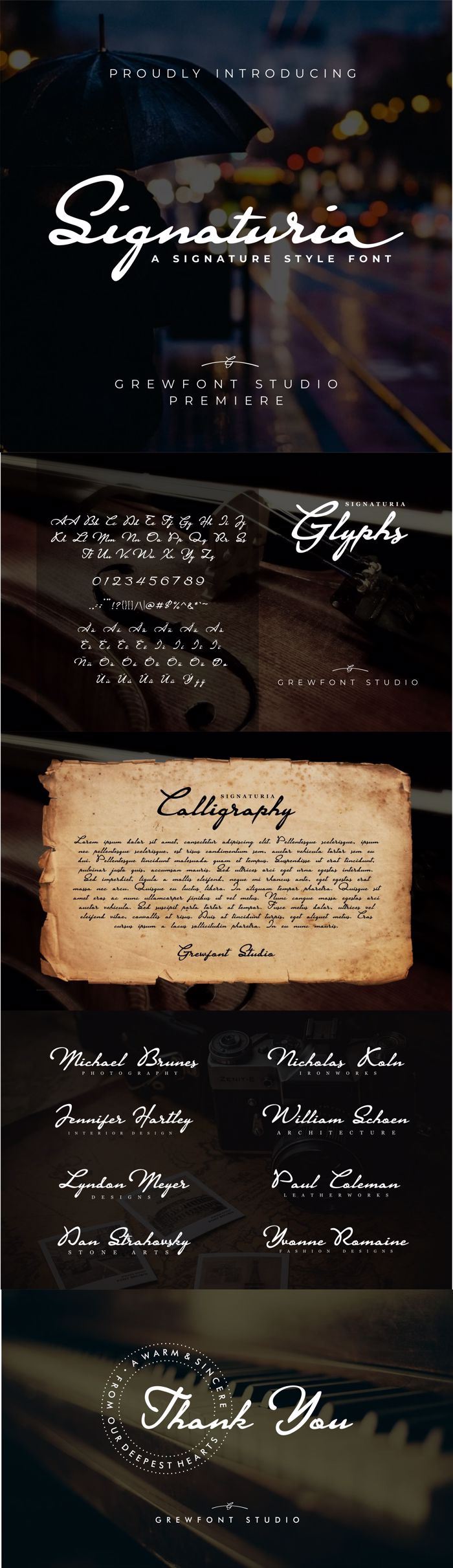 Signaturia Font poster
