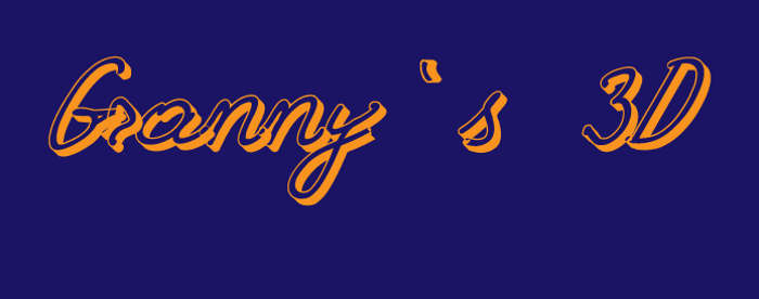 Grannys 3D Font poster