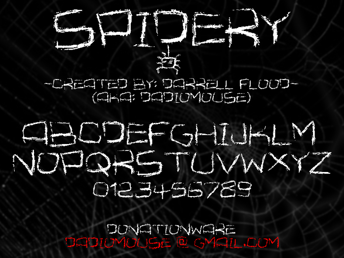 Spidery Font poster