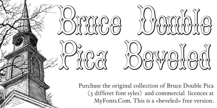 BruceDoublePica Beveled Font poster