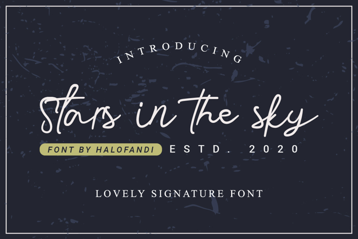Stars in the sky Font poster