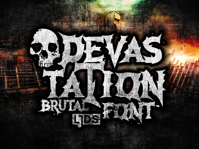 Devastation Font poster