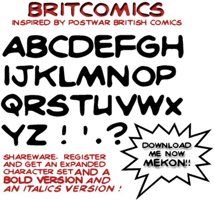 BritComics Font poster