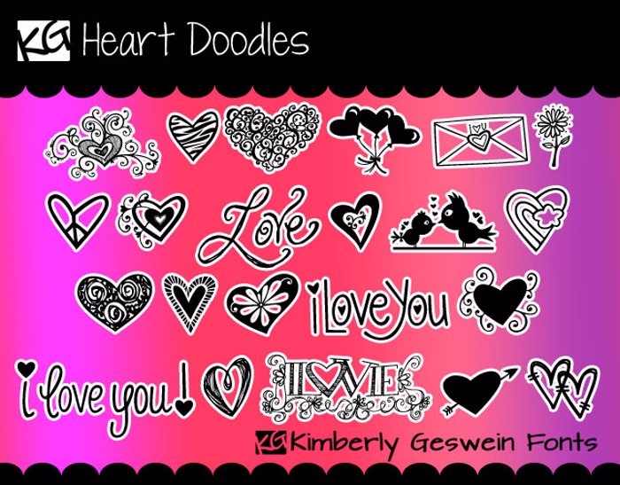 KG Heart Doodles Font poster