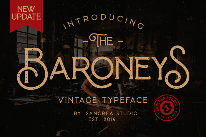 Baroneys Solid Font poster